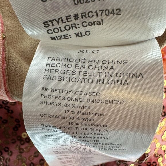 Revolution Dance Costume CORAL Sequins XL Child Solo Lyrical Figure Ice Skate - Picture 11 of 15